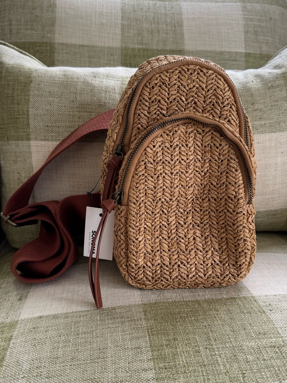 Sonoma Straw Sling Bag NWT